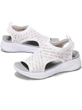 Women's White Comfortable Orthopaedic Arch Support Walking Athletic Sandals